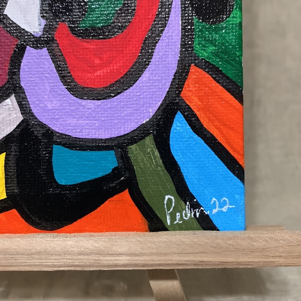 Original Abstract Miniature Painting - Picture 3 of 3